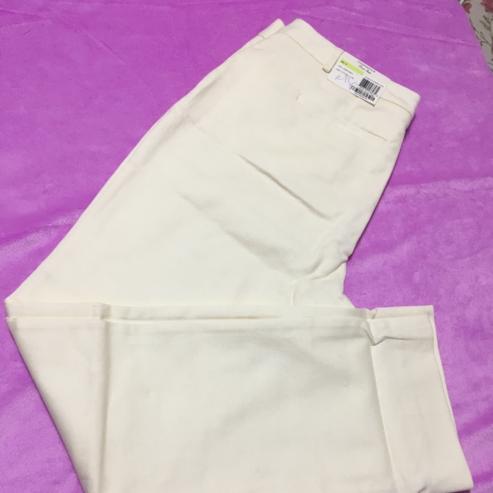Womens Straight Leg Trousers Pants Vanilla